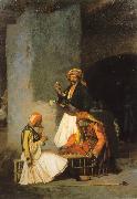 Jean Leon Gerome Arnauts Playing Chess Norge oil painting reproduction